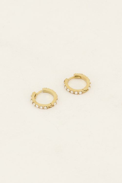 My Jewellery Earrings hoops with stones Gold