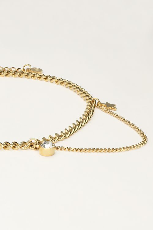 My Jewellery Anklet chain &amp; strass Goud