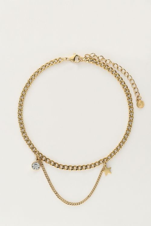 My Jewellery Anklet chain &amp; strass Gold