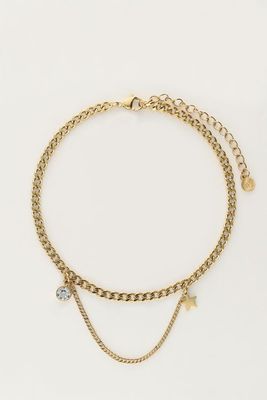 My Jewellery Anklet chain & strass Gold