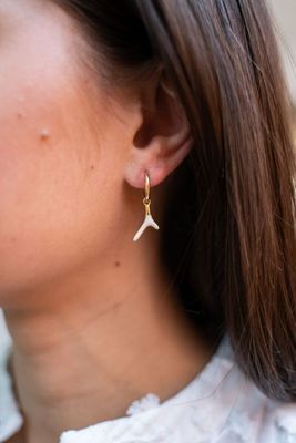 My Jewellery Earring hoop coral beige Gold