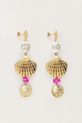 My Jewellery Earring statement shell beads Gold