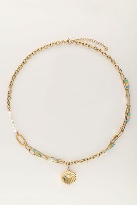 My Jewellery Necklace springstone shell pastel Gold