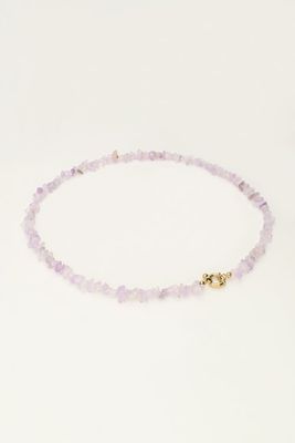 My Jewellery Necklace stones lilac Gold