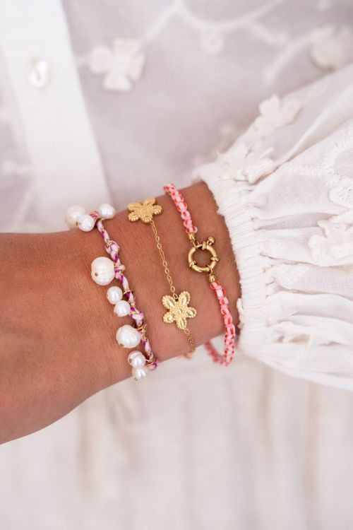 My Jewellery Bracelet three island flowers zilver