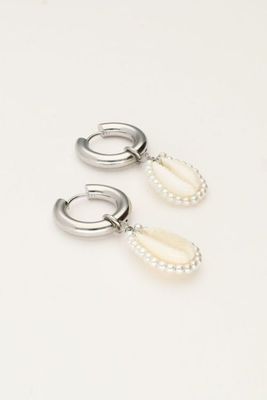 My Jewellery Earring hoop shell pearls Silver MJ10243