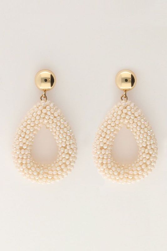 My Jewellery Earrings statement beige Goud