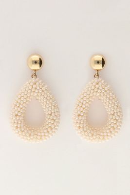 My Jewellery Earrings statement beige Goud