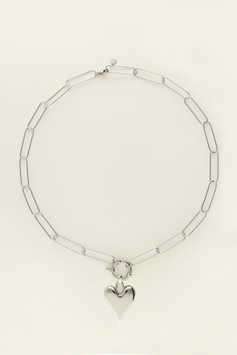 My Jewellery Necklace chain &amp; big heart Silver MJ10021