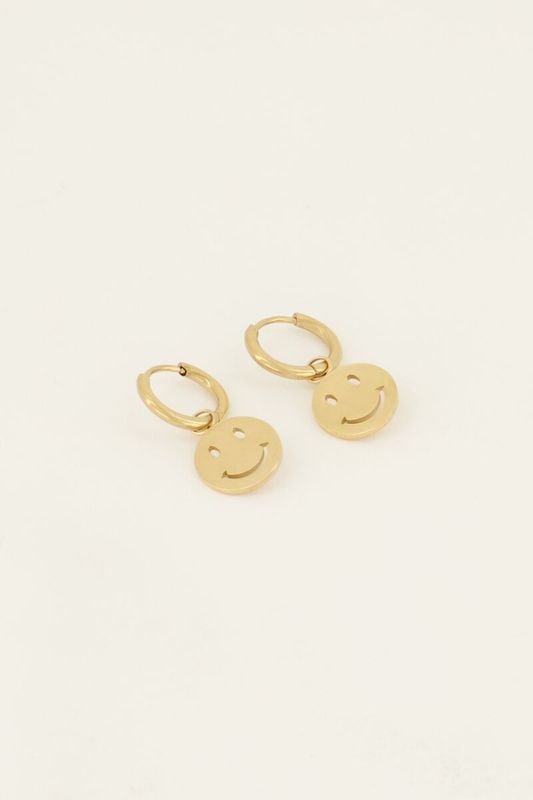 My Jewellery oorbel Smiley Goud