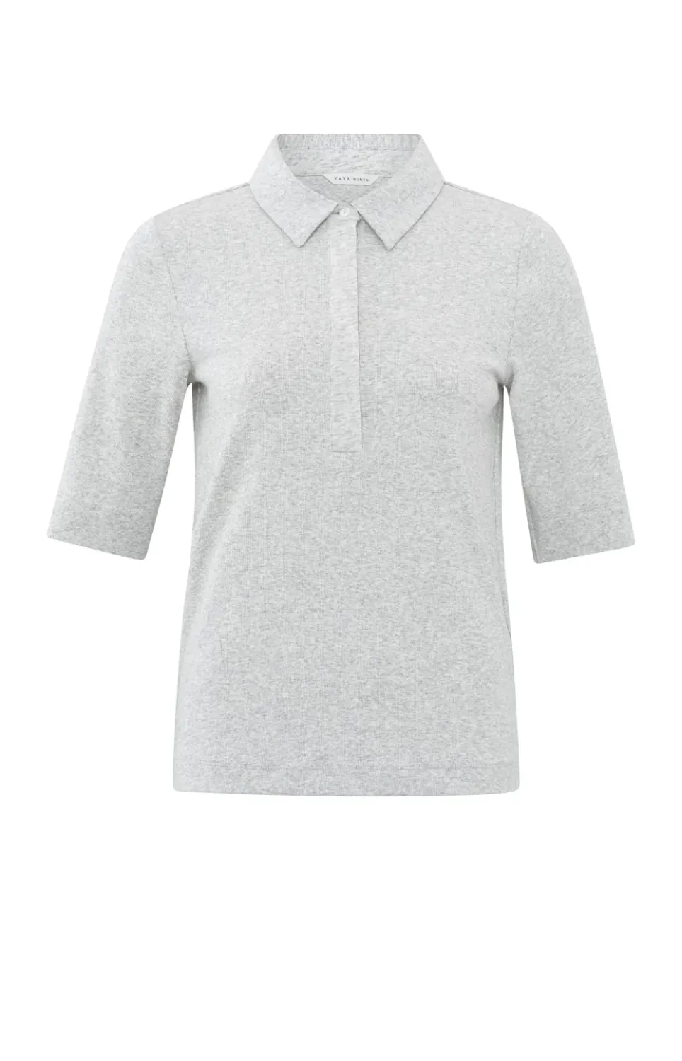 Yaya Fine rib jersey polo top