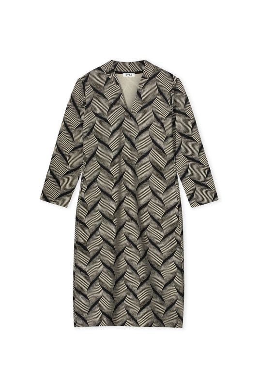Kyra dress long sleeve graphic dessin