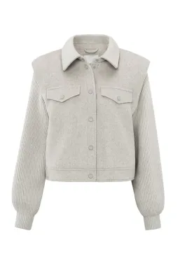 YaYa Wool mix jacket with padded sh