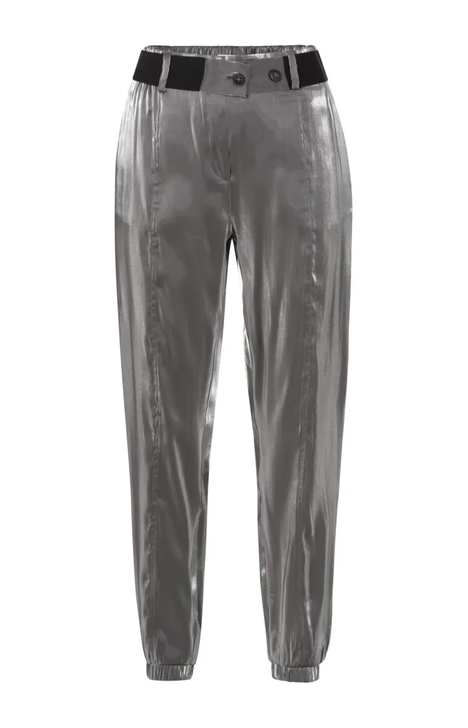 YaYa WOVEN METALLIC WIDE LEG TROUSE