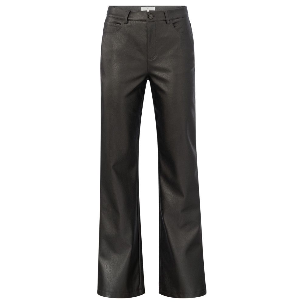 Yaya Metallic faux leather wide leg