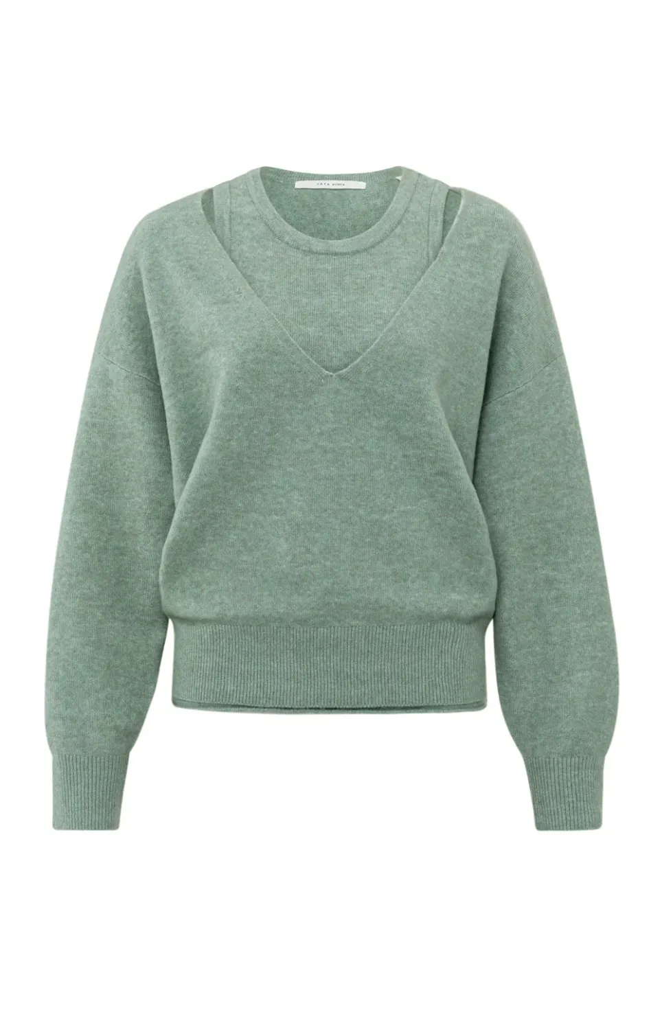 YaYa Deep V-neck sweater with top