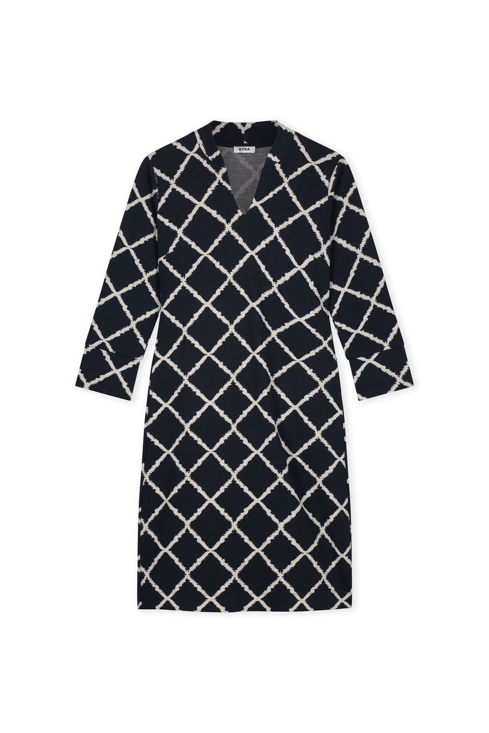 Kyra dress lange mouw Sil blauw
