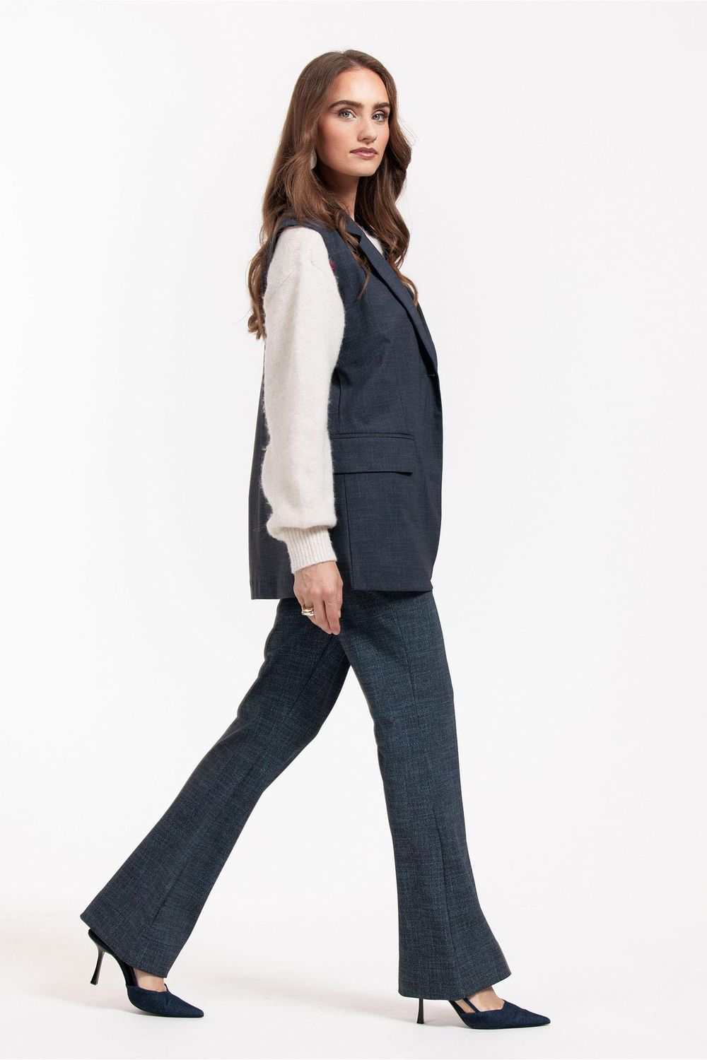 Studio Anneloes Minte bnd dnm tweed gilet