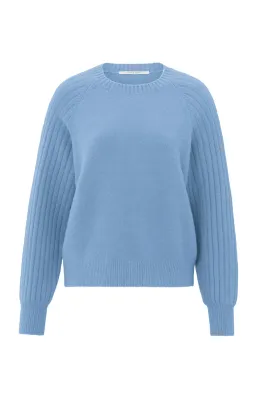 YaYa Rib mixed sweater ls