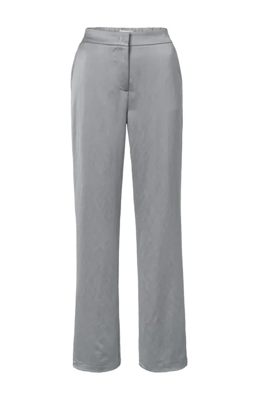 Yaya Woven satin wide leg trousers