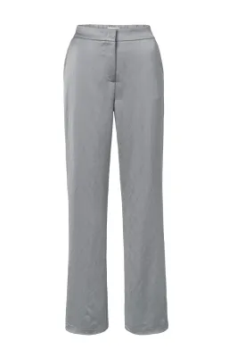 Yaya Woven satin wide leg trousers