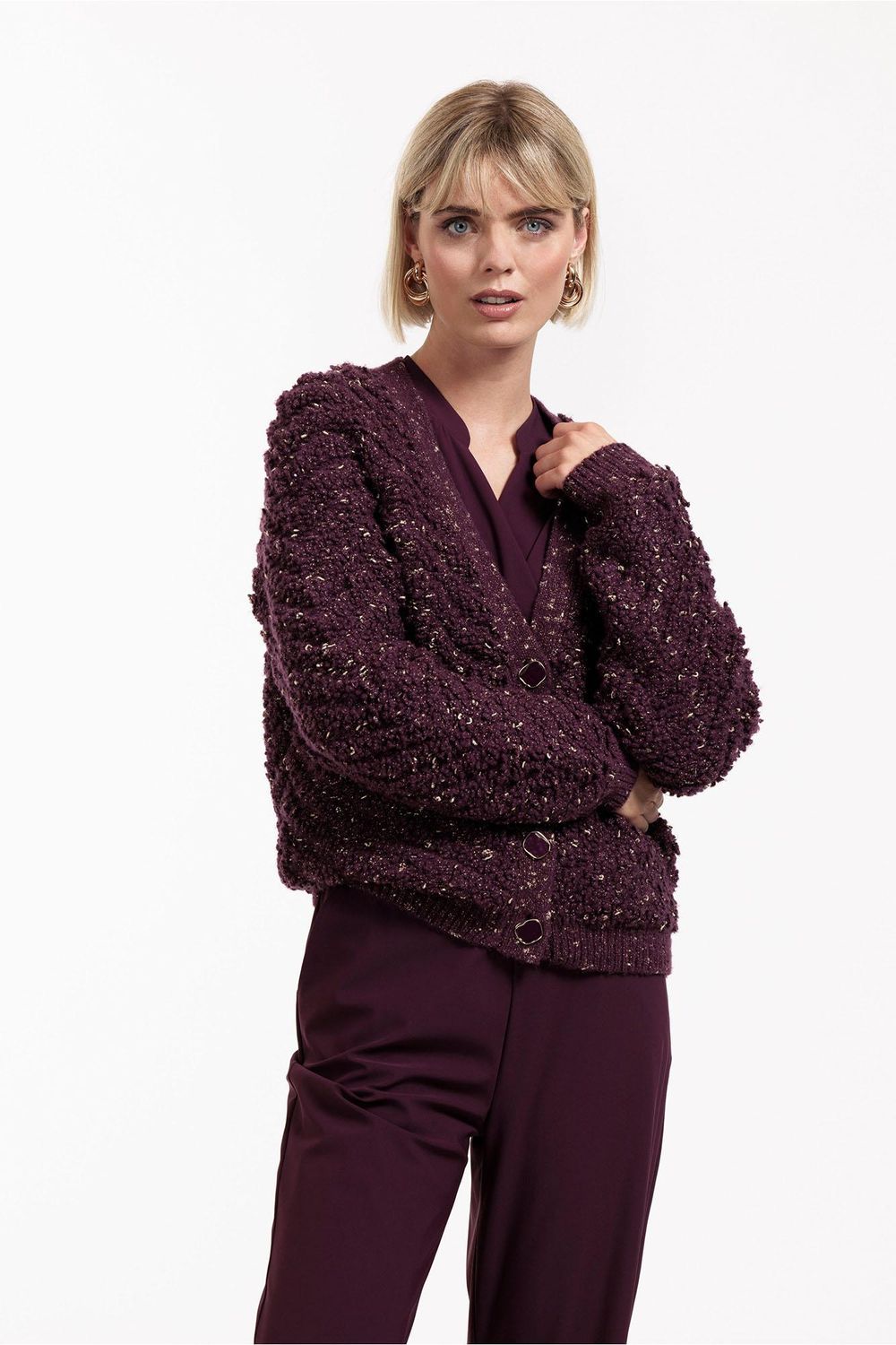 Studio Anneloes Iris chunky glitter cardigan