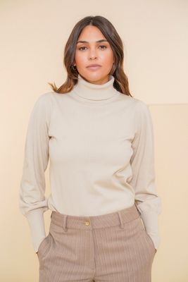 Geisha Pullover col pleated shoulders