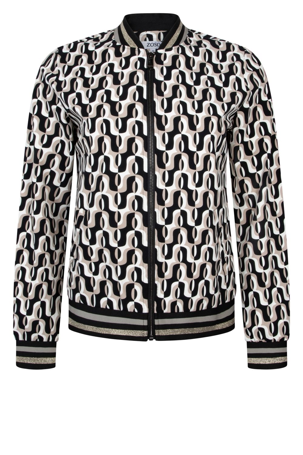 Zoso Printed travel jack zwart off white