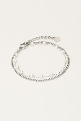 My Jewellery Bracelet chain &amp; pearls Zilver