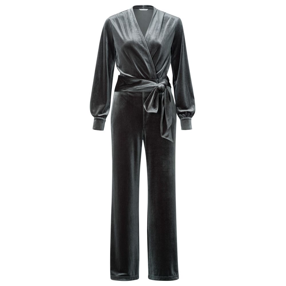 YaYa Jersey velours wide leg jumpsuit
