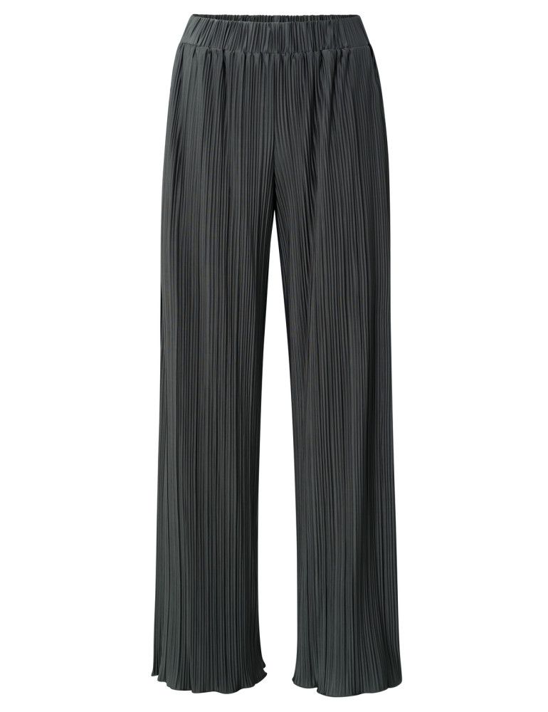 YaYa Jersey plisse wide leg trouser