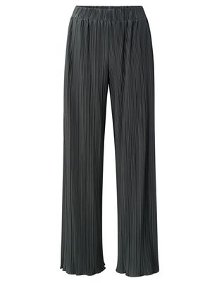 YaYa Jersey plisse wide leg trouser