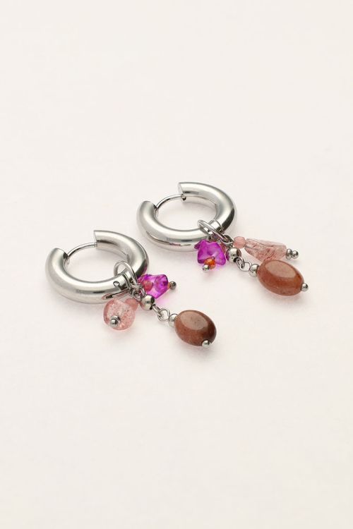 My Jewellery Earring hoop pink stones