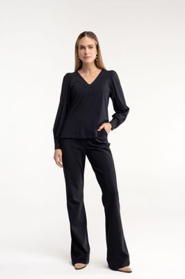 Studio Anneloes Flair LONG bonded trousers Zwart