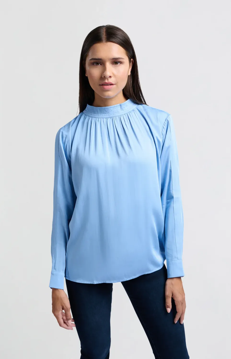 YaYa Satin turtle neck blouse top