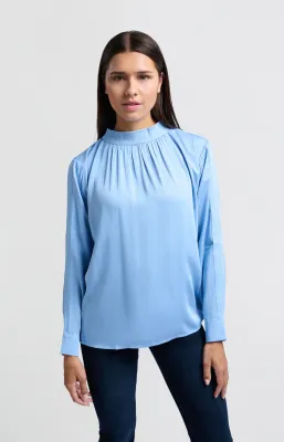 YaYa Satin turtle neck blouse top