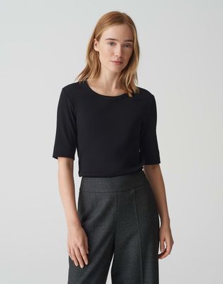 Opus basic shirt Sustafa zwart