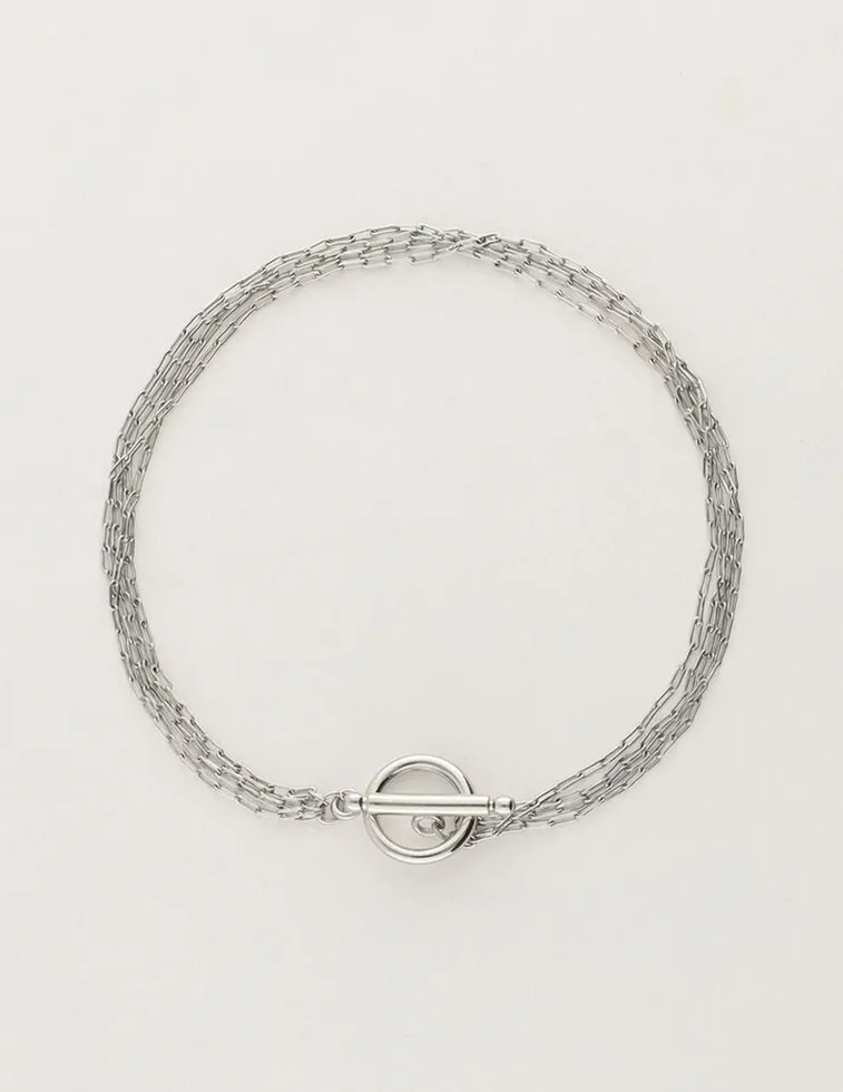 My Jewellery Bracelet 4 chains lock Zilver