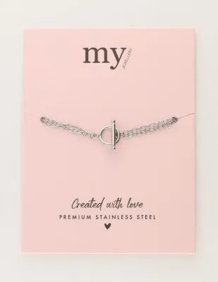 My Jewellery Bracelet 4 chains lock Zilver