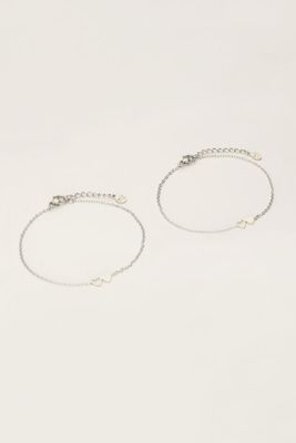 My Jewellery Bracelet besties 2 hearts Zilver