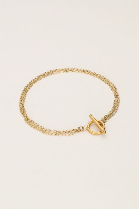 My Jewellery Bracelet 4 chains lock Goud