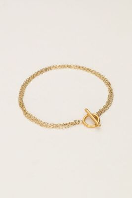 My Jewellery Bracelet 4 chains lock Goud