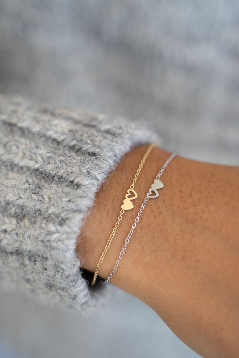 My Jewellery Bracelet besties 2 hearts Zilver