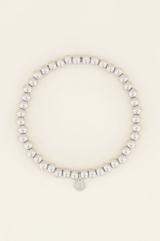 My Jewellery Stretch armband stalen kralen Zilver