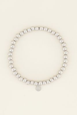 My Jewellery Stretch armband stalen kralen Zilver
