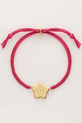 My Jewellery Bracelet cord pink flower Goud