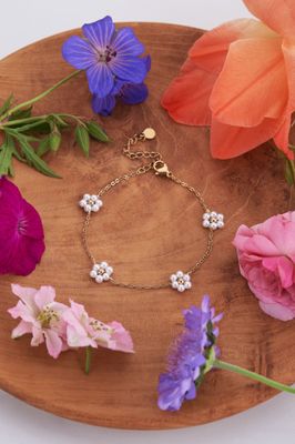 My Jewellery Bracelet pearl flower Goud