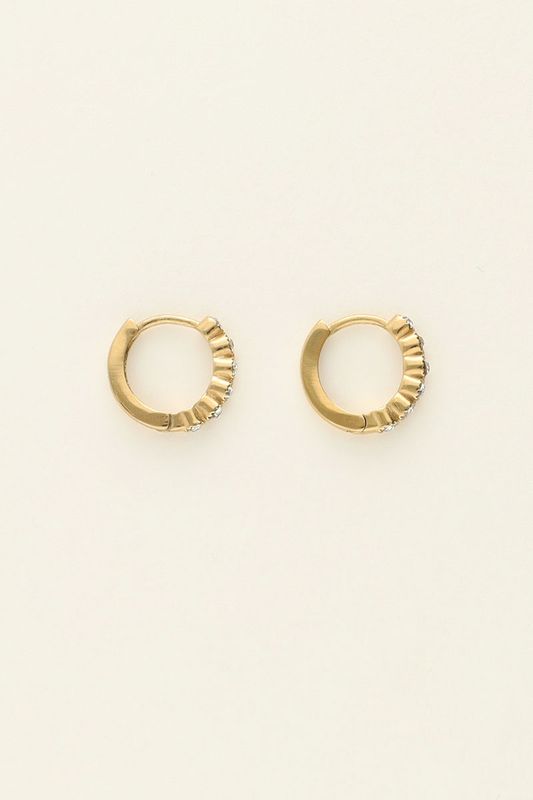 My Jewellery Earring mini hoop strass transparan Goud