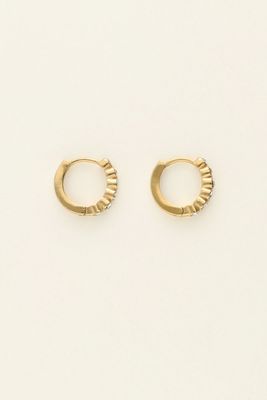 My Jewellery Earring mini hoop strass transparan Goud