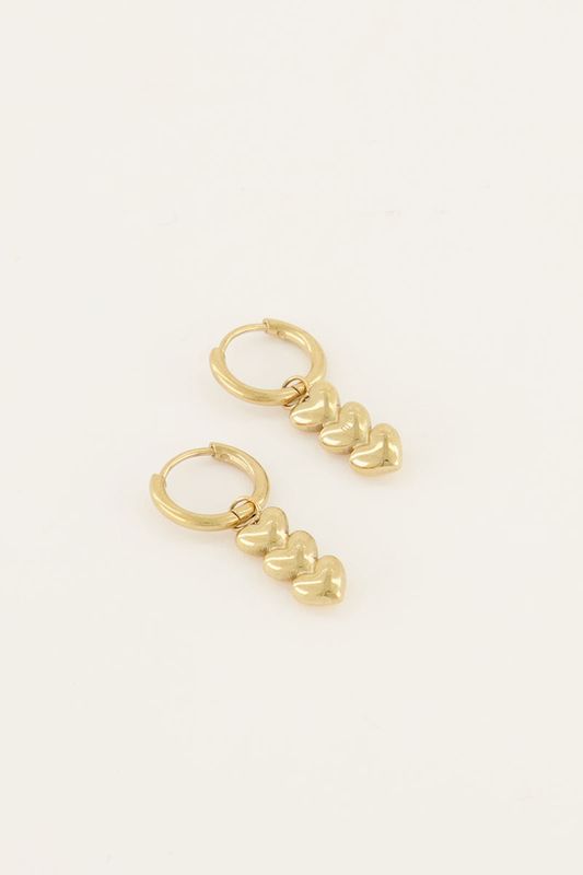 My Jewellery Earring three hearts Goud